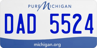MI license plate DAD5524