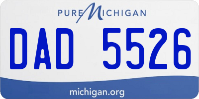 MI license plate DAD5526