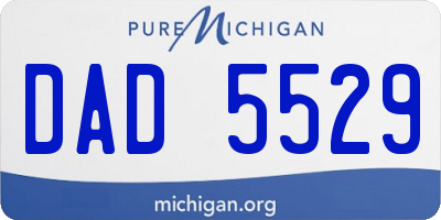 MI license plate DAD5529
