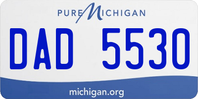 MI license plate DAD5530