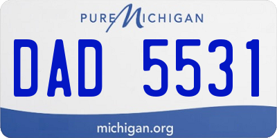 MI license plate DAD5531