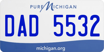 MI license plate DAD5532