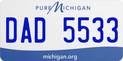 MI license plate DAD5533