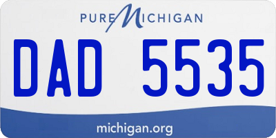 MI license plate DAD5535