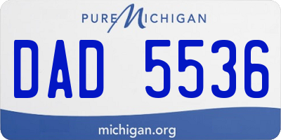 MI license plate DAD5536
