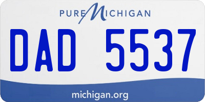 MI license plate DAD5537
