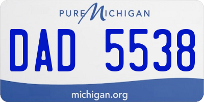 MI license plate DAD5538
