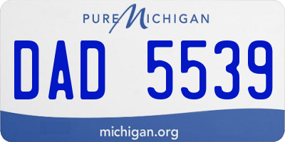 MI license plate DAD5539