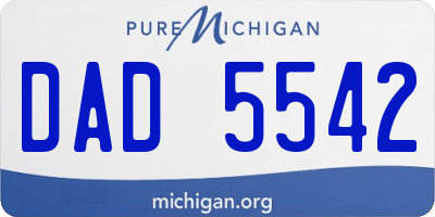 MI license plate DAD5542