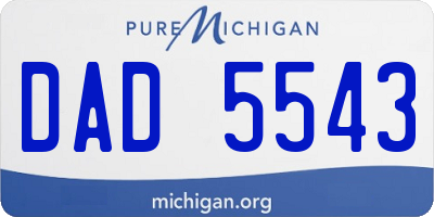 MI license plate DAD5543