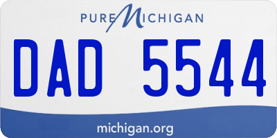MI license plate DAD5544