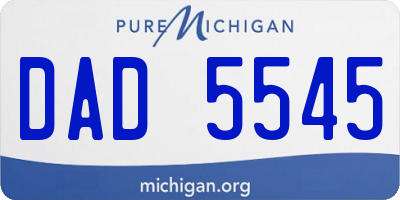 MI license plate DAD5545