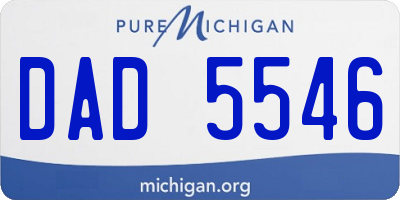 MI license plate DAD5546