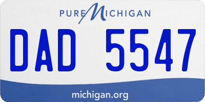 MI license plate DAD5547