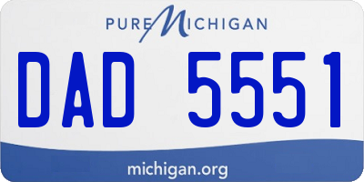MI license plate DAD5551