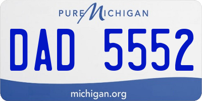 MI license plate DAD5552