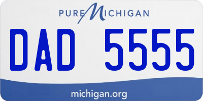 MI license plate DAD5555