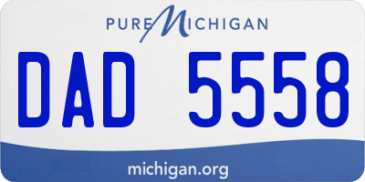 MI license plate DAD5558