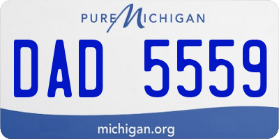 MI license plate DAD5559