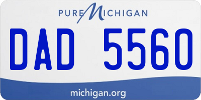 MI license plate DAD5560