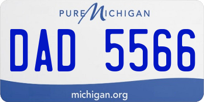 MI license plate DAD5566
