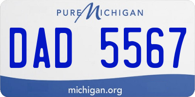 MI license plate DAD5567