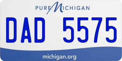 MI license plate DAD5575