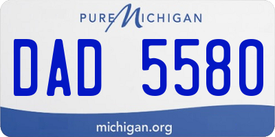 MI license plate DAD5580