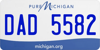 MI license plate DAD5582