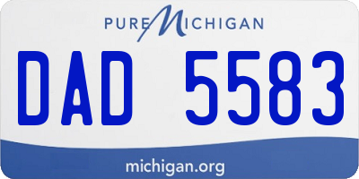 MI license plate DAD5583
