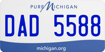 MI license plate DAD5588