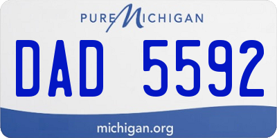 MI license plate DAD5592