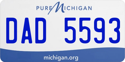 MI license plate DAD5593