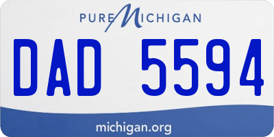 MI license plate DAD5594