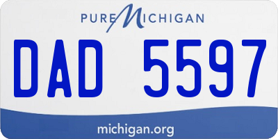 MI license plate DAD5597