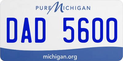 MI license plate DAD5600