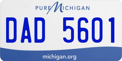 MI license plate DAD5601