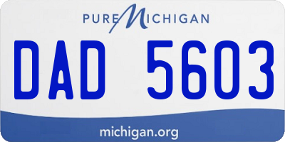 MI license plate DAD5603
