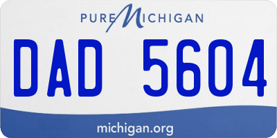 MI license plate DAD5604