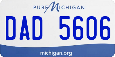 MI license plate DAD5606