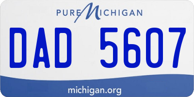 MI license plate DAD5607