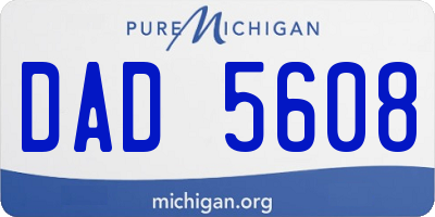 MI license plate DAD5608