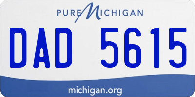 MI license plate DAD5615