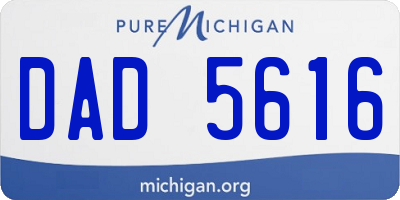 MI license plate DAD5616
