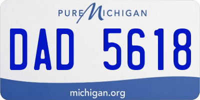 MI license plate DAD5618