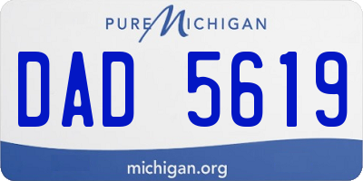 MI license plate DAD5619