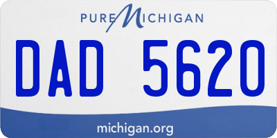 MI license plate DAD5620