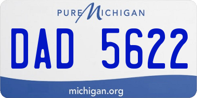 MI license plate DAD5622