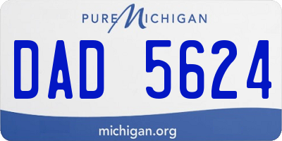 MI license plate DAD5624