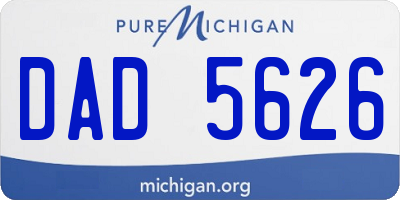 MI license plate DAD5626
